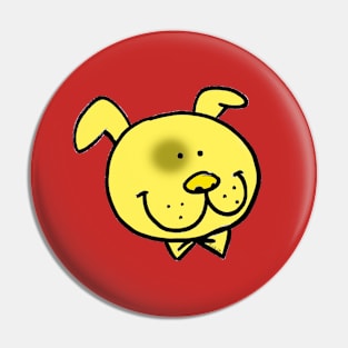 yellow dog face Pin