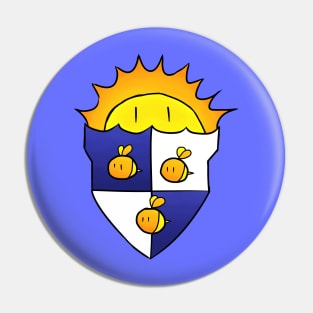 Cute Coat of Arms - Sun and Bees Pin