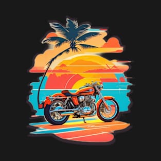 I love My Motorbike Sunset Palm Trees - Summer Time Essentials T-Shirt