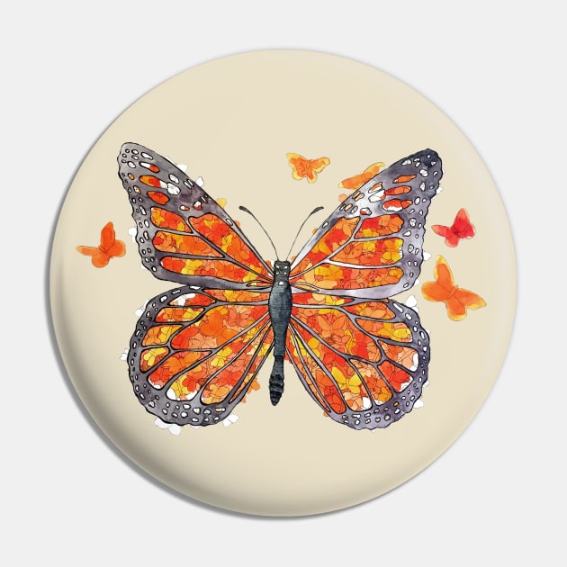 Monarch Butterfly Pin by Warbler Creative