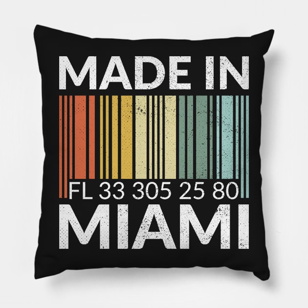 Made in Miami Pillow by zeno27