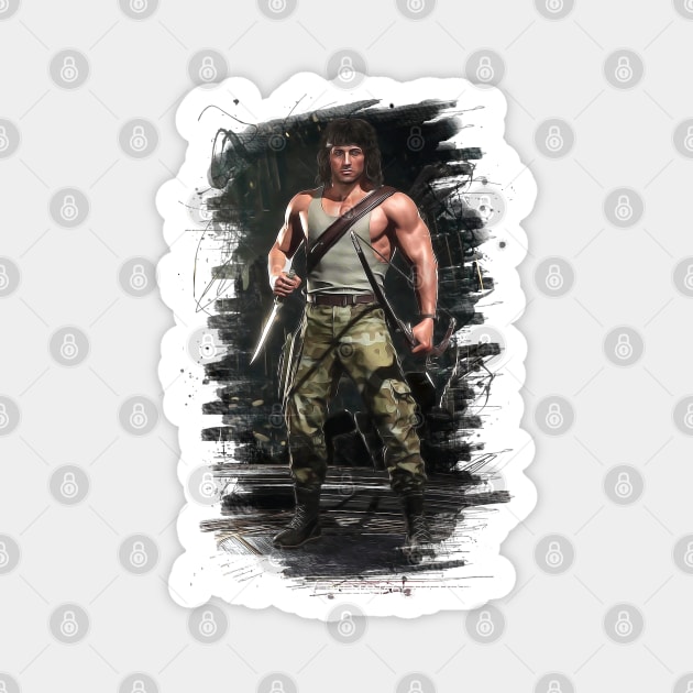 Mortal Kombat 11 Rambo Print - 57212112 Magnet by Semenov