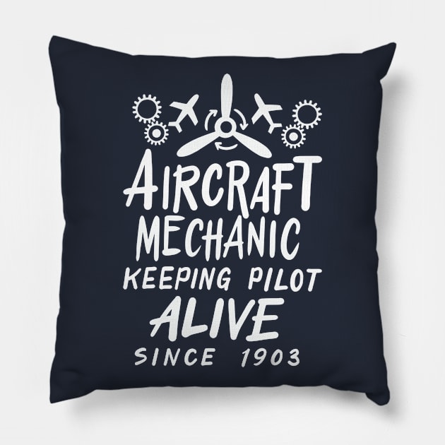 Aircraft Mechanic Pillow by Tenh