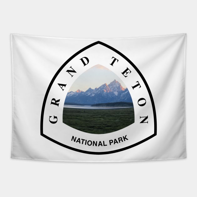 Grand Teton National Park shield Tapestry by nylebuss