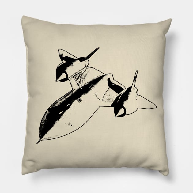 Lockheed SR-71 Blackbird - Black Design Pillow by PlaneJaneDesign