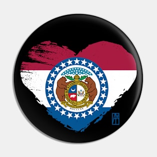 U.S. State - I Love Missouri - Missouri Flag Pin