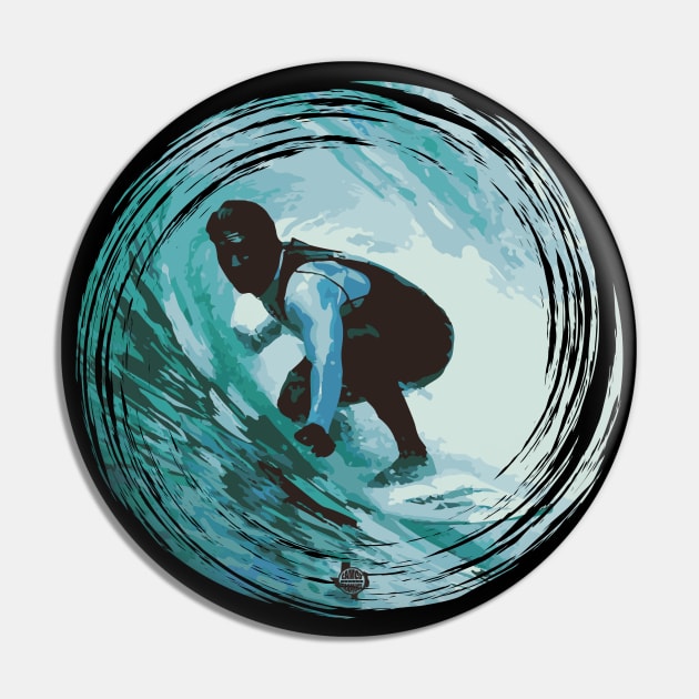 Texas Style Lone Surfer Pin by CamcoGraphics