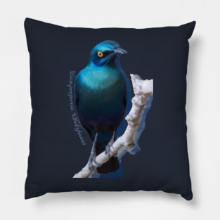 Greater blue-eared starling Pillow