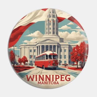Winnipeg Vintage Retro Travel Tourism Pin