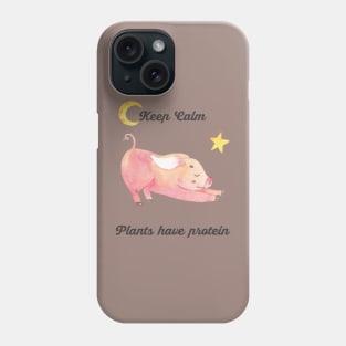 Keep Calm Plant Have Protein Yoga Piglet Phone Case