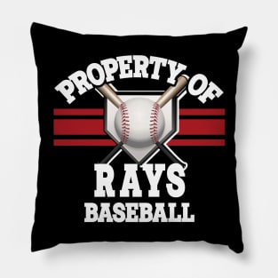 Proud Name Rays Graphic Property Vintage Baseball Pillow