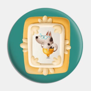 Cute smart dog in frame Pin