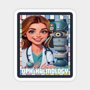 I love Ophthalmologist cute doctor ,brafdesign Magnet