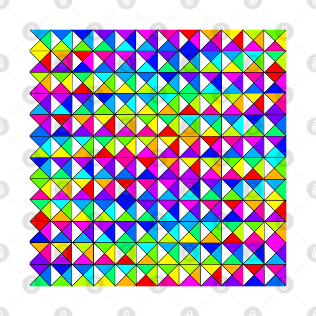 Colorful Diamond Square Quarter Black Lines by XTUnknown