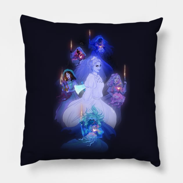 Brides of Haunted Hill Pillow by ArtOfUrbanstar