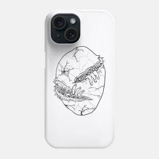 Egg Monster Horror Black Lineart Phone Case