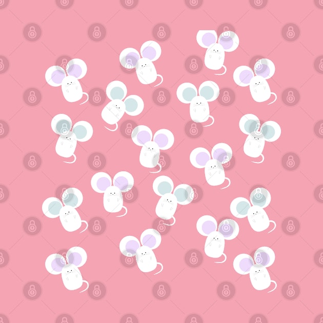 Pattern with white mice by Nataliia1112