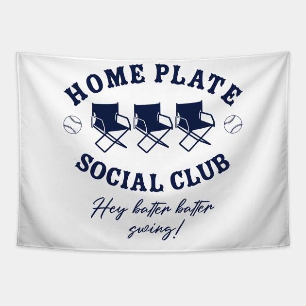 Home Plate Social Club, Midday, Softball Mom, Softball Dad, Softball Game Day, Softball Grandma, Softball Family Tapestry by SmilArt
