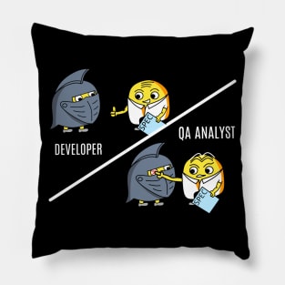 QA analyst evaluating a new design from a developer Pillow