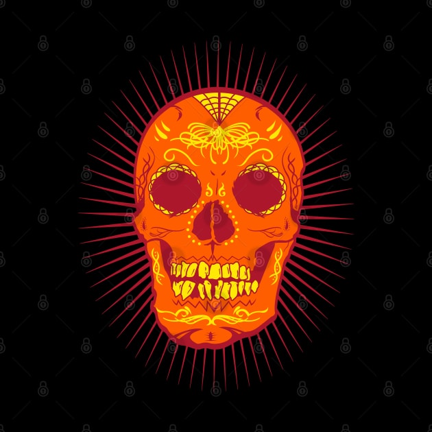 Orange Calavera by Joebarondesign