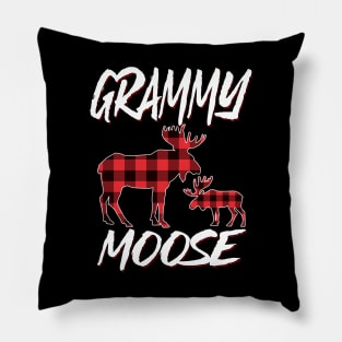 Red Plaid Grammy Moose Matching Family Pajama Christmas Gift Pillow