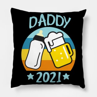 Daddy 2021 Father Papa Baby Birth funny Dad Mens Pillow