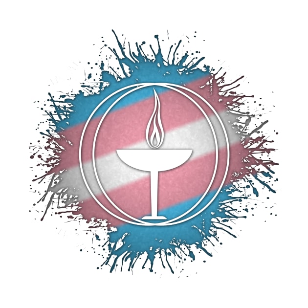 Paint Splatter Transgender Pride Unitarian Universalism Symbol by LiveLoudGraphics