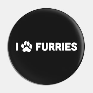 I Love Furries | Cute Paw Print Pin