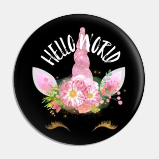 Hello World Unicorn Pin