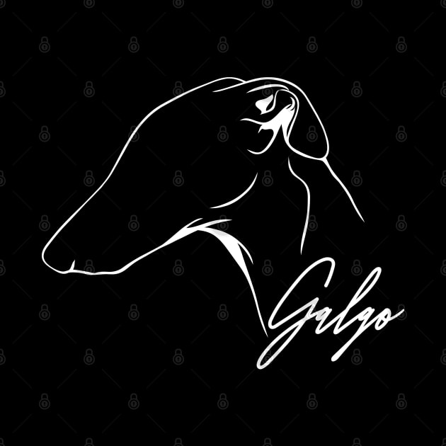 Proud Galgo profile dog lover sighthound gift by wilsigns