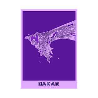 Dakar - Senegal Lavender City Map T-Shirt