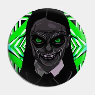 Spooky Green Eyed Monster Pin