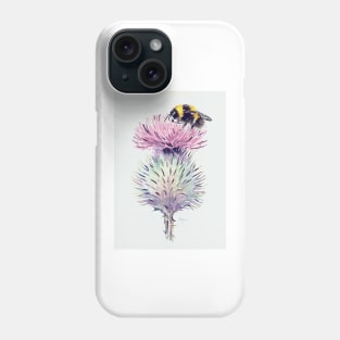 Bumblebee on a Scottish Thistle Phone Case