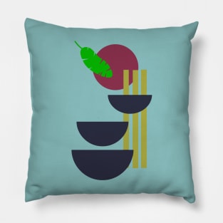 Banana Leaf and Shapes Pillow