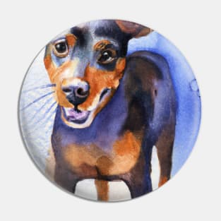 Miniature Pinscher Watercolor - Dog Lovers Pin