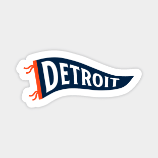 Detroit Pennant - White Magnet