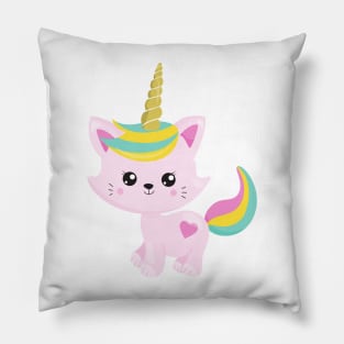 Unicorn Cat, Cute Cat, Pink Cat, Little Cat, Kitty Pillow