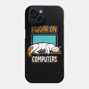 Funny Cats and Computers Halloween Kitty for pet lovers Phone Case