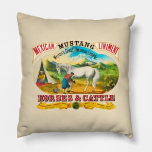 Mustang Liniment Advertising Poster Pillow