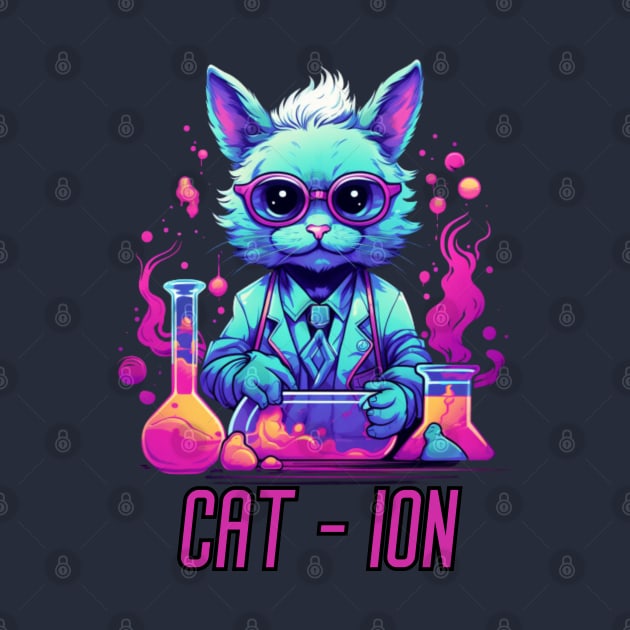 Chemist cat, cation, chemistry, laboratory, kitty in lab, gift present ideas by Pattyld