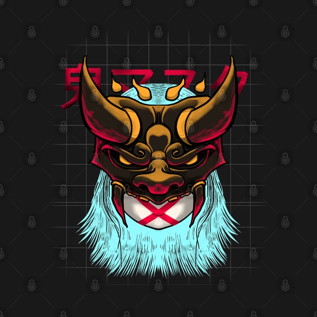 Illustration of Oni Mask with no face by fandi.creations