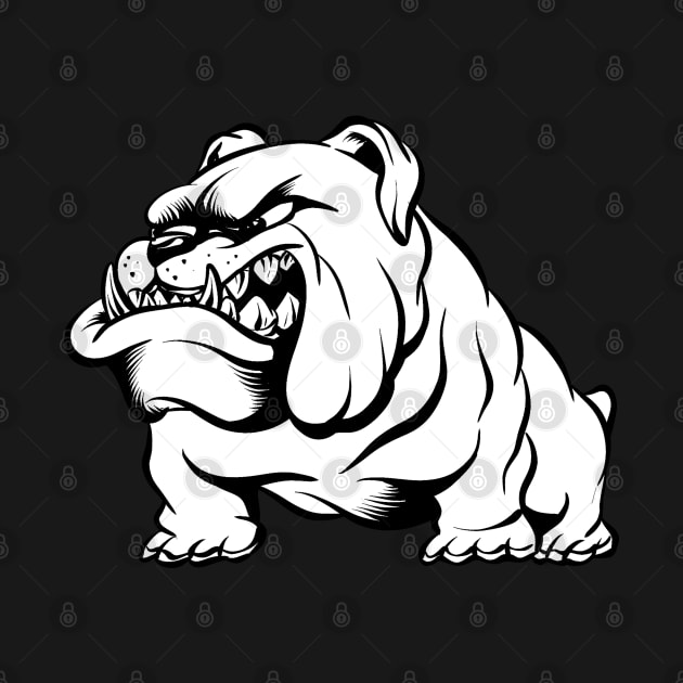 English Bulldog Cartoon by Black Tee Inc