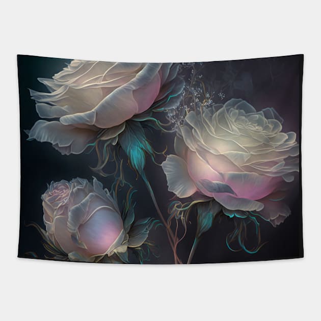 ridescent pastel roses3 Tapestry by redwitchart