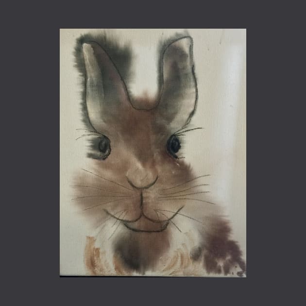 Chocolate easter bunny dark brown by Susann Voelske Art