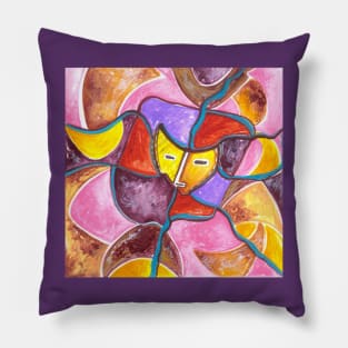 Behind The Mask Acrylic Painting Pillow