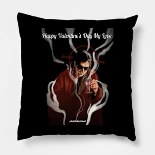 Funny retro "To be or Not to be" man Valentines Day love Pillow