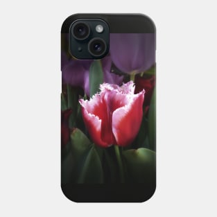 Fringed Pink and White Tulip Phone Case