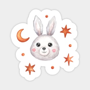 Watercolor starry bunny Magnet