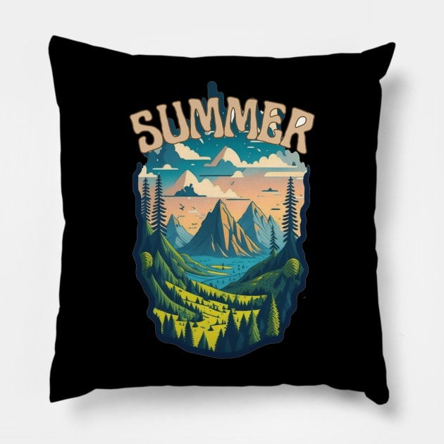 Summer Landscape Pillow by YrtemmyS