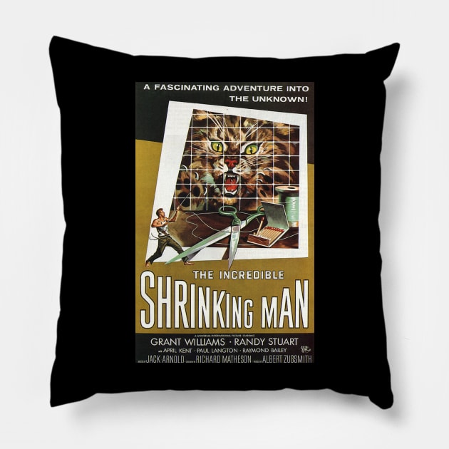 Classic Sci-Fi Movie Poster - The Incredible Shrinking Man Pillow by Starbase79